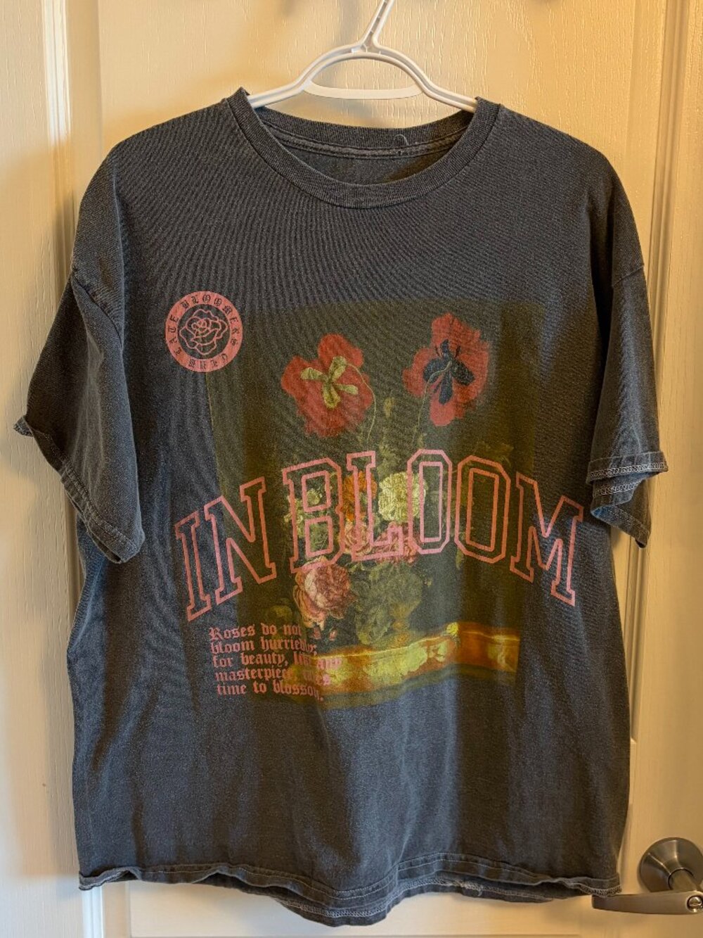 Heathered Dark Grey Graphic Oversized Boxy Fit T-Shirt - Mens Medium / Womens XL